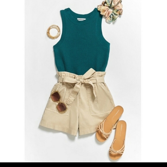 NWT Anthrpologie Quinn Green Sweater Vest Knit Top Sleeveless 100% C… - Picture 2 of 14